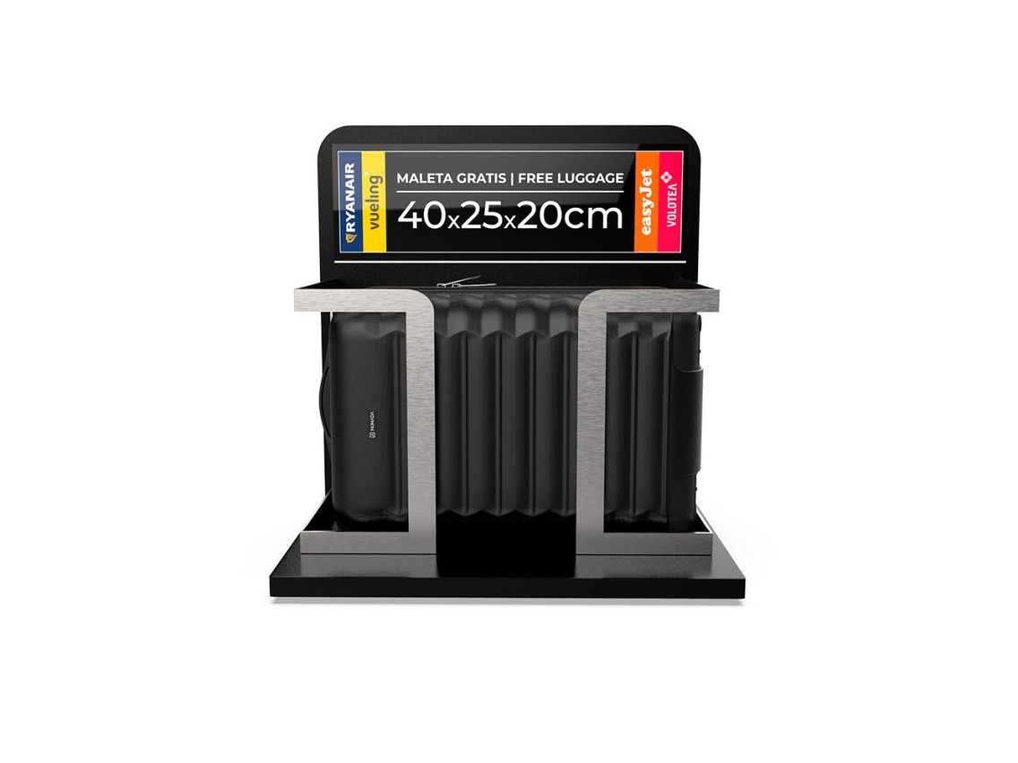 Maleta de cabina upfly underseat xxs negro 25 x 20 x 40 cm