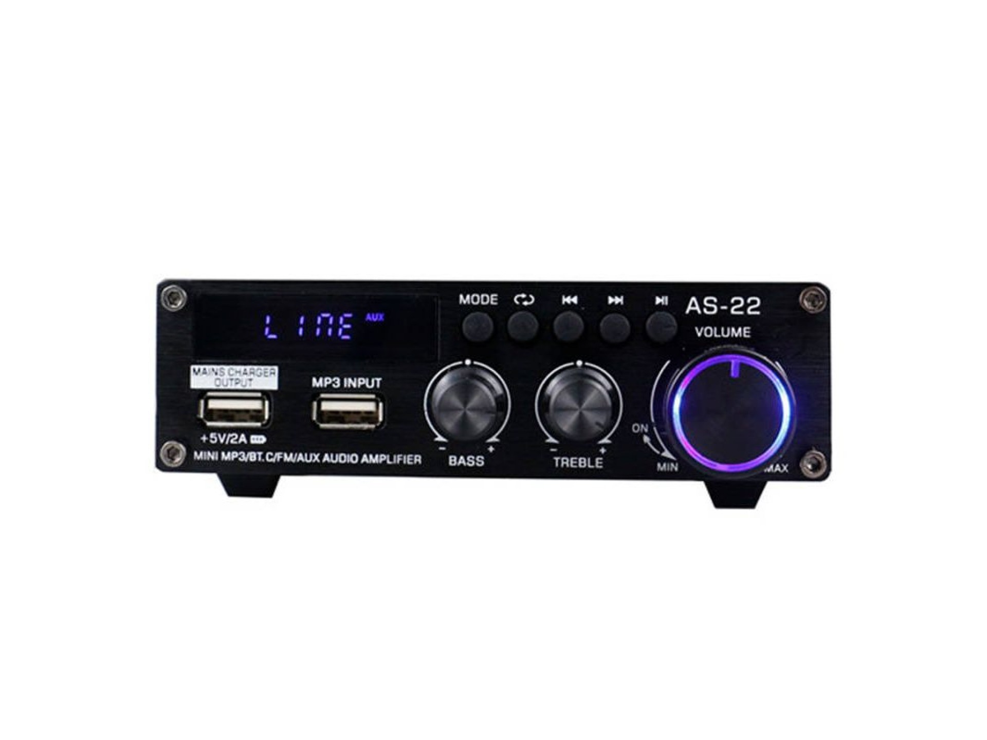 Amplificador de audio Blitzwolf AS-22, 45 W, Bluetooth 5.0, USB + control remoto (negro)