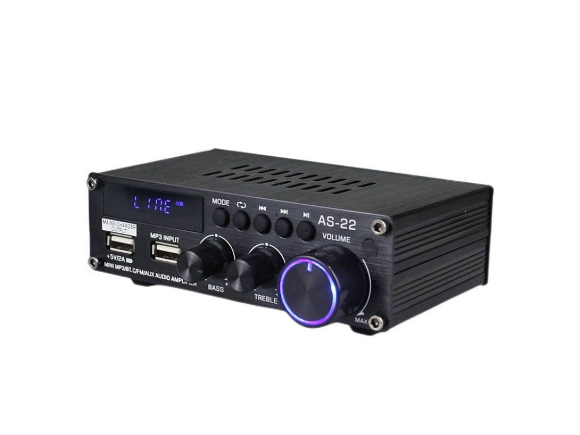 Amplificador de audio Blitzwolf AS-22, 45 W, Bluetooth 5.0, USB + control remoto (negro)