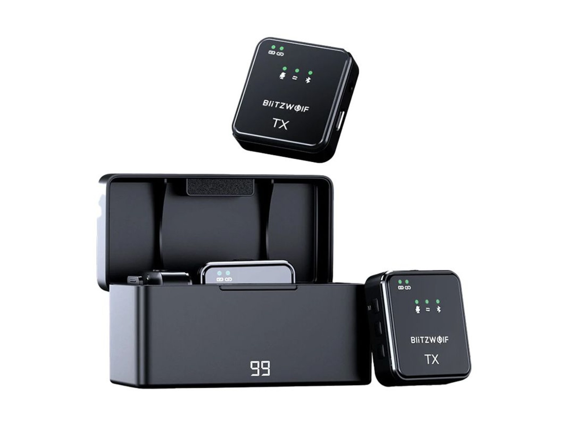 Micrófono inalámbrico BlitzWolf, BW-SX63, 1000 mAh (negro)