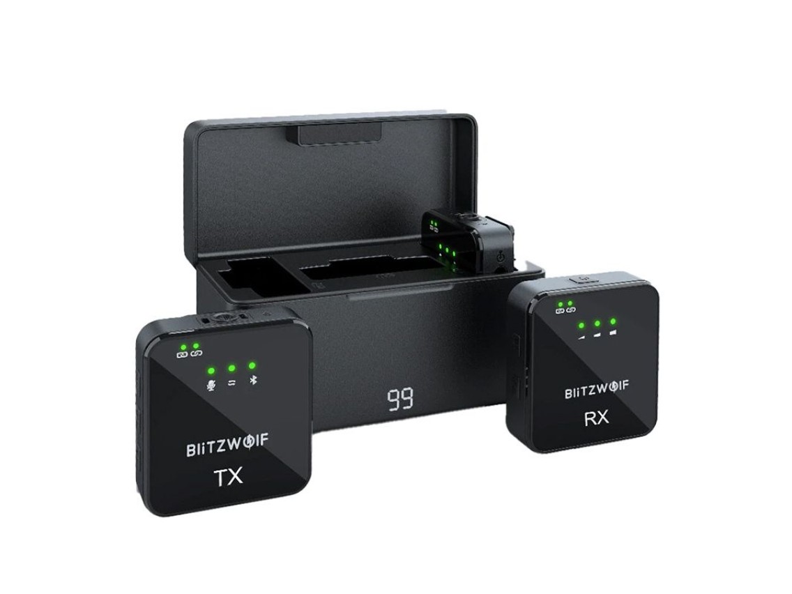 Microfone sem fio BlitzWolf, BW-SX63, 1000mAh (preto)