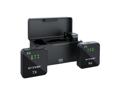 Microfone sem fio BlitzWolf, BW-SX63, 1000mAh (preto)