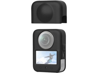 Capa de lente de silicone PULUZ para DJI Osmo 360 (Preta)