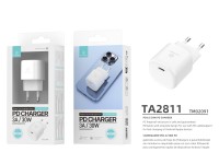 Techancy 30w Usb C Pd Charger White TA2811, Adapt Pd Fast Charging Cable, Compatible with Android/Ap