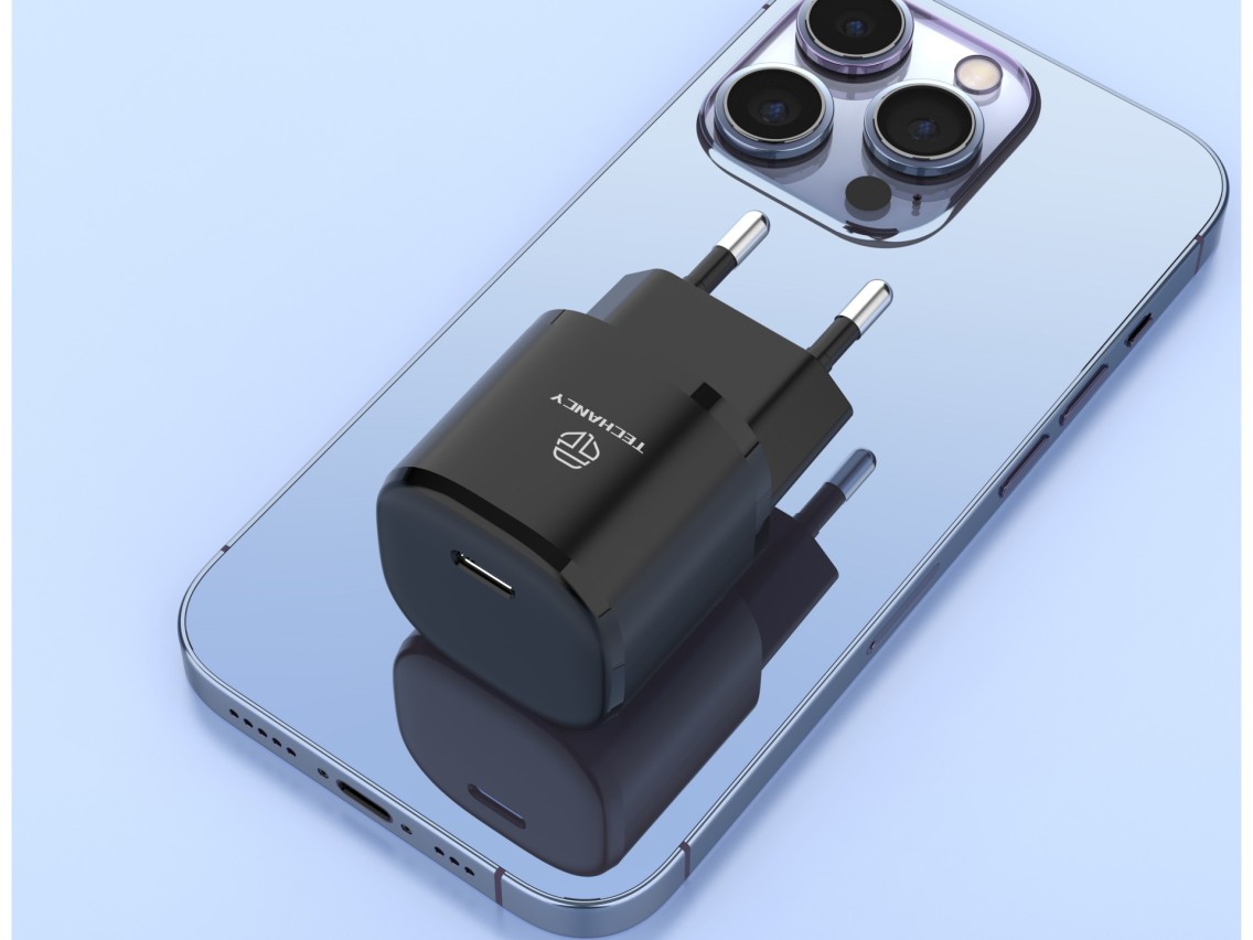 Techancy Carregador Pd 30w Usb C Preto TA2811, Cabo De Carregamento Rápido Adapt Pd, Compatível Com