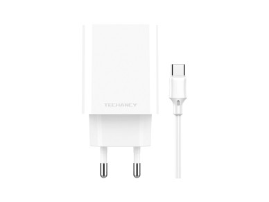 Techancy Qc3.0 Charger 18w White TA2803, Usb Type-C 3.0a Cable Kit, Compatible With Samsung, Xiaomi, Techancy Qc3.0 Charger 18w White TA2803, Usb Type-C 3.0a Cable Kit, Compatible With Samsung, Xiaomi,
