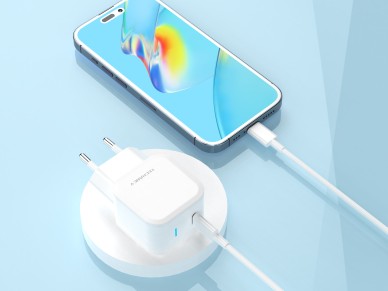 Cargador USB C Techancy de 25 W, color blanco TA2812, cable de carga rápida USB C para kit IP8/