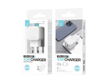 Cargador rápido Techancy Techancy 43w blanco TA2813, diseño Pd+Usb, compatible con disposi Cargador rápido Techancy Techancy 43w blanco TA2813, diseño Pd+Usb, compatible con disposi