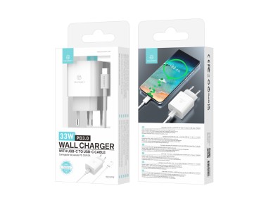 Cargador Techancy TA2814 de 33 W con cable USB-C a tipo C de 1 m/carga rápida PD de 60 W, color Cargador Techancy TA2814 de 33 W con cable USB-C a tipo C de 1 m/carga rápida PD de 60 W, color