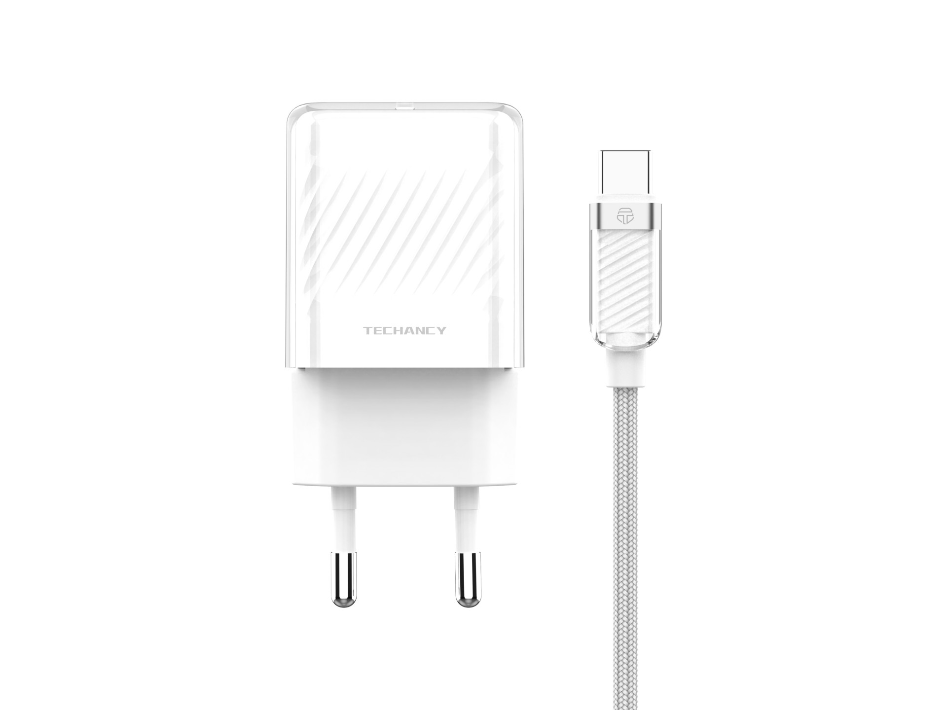 Techancy Carregador De Telemóvel De 20 W Branco TA2816, Carregamento Rápido Usb-C Pd Gan, Conjunto D