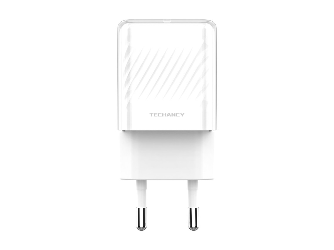 Techancy 33W USB-C PD Wall Charger White TA2817, Dual Port A+C Fast Charging Adapter for GaN.