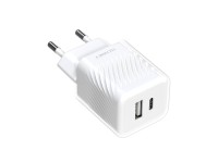 Techancy 33W USB-C PD Wall Charger White TA2817, Dual Port A+C Fast Charging Adapter for GaN.
