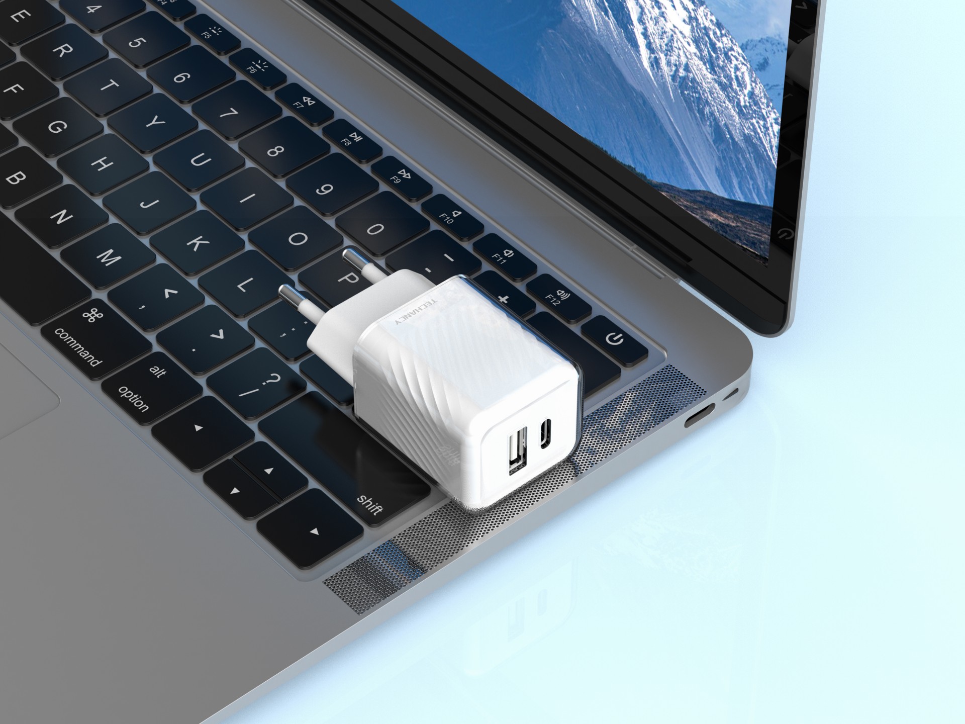 Techancy 33W USB-C PD Wall Charger White TA2817, Dual Port A+C Fast Charging Adapter for GaN.