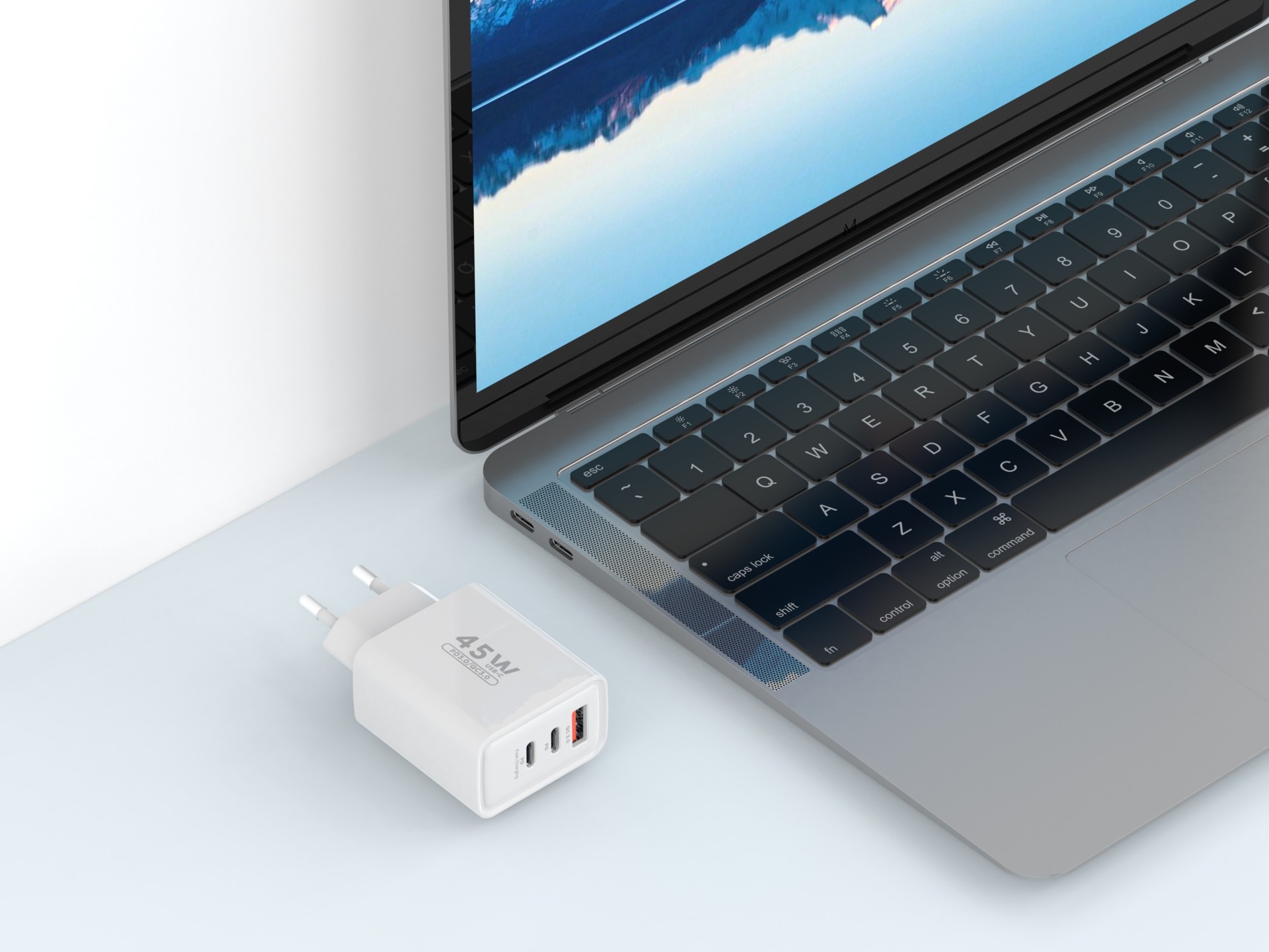 Techancy TA2821 USB-A+USB-C+USB-C Charger, 45W PD, Multiple Output, Portable Design, Compatible with