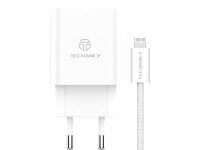 Techancy Carregador USB-A+USB-C+USB-C TA2822, 45W PD, com Cabo USB-C para Lightning de 1m, CompatIve