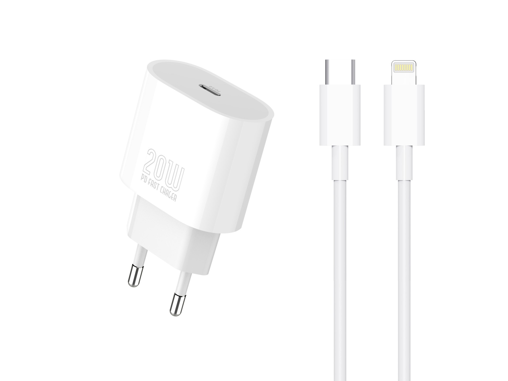 Techancy TA2824 PD3.0 20W Charger with USB-C to Lightning Cable Compatible with iPhone 8 to 14 Serie