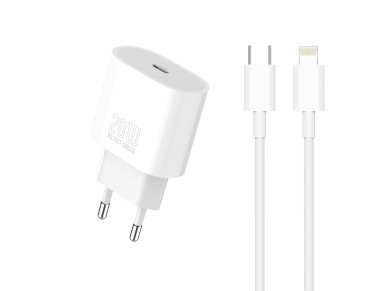 Techancy Carregador TA2824 PD3.0 20W com Cabo USB-C para Lightning Compat�vel com iPhone 8 a 14 Seri