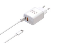 Cargador r�pido Techancy PD3.0 de 20 W con cable USB-C+USB-A de doble puerto, 1 m, 60 W, para iPhone