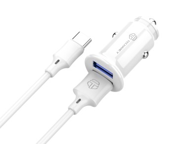 Techancy Carregador De Autom�vel Mini  TC6407, Carregamento 2usb 2.4A, Conjunto De Cabos De Dados Us