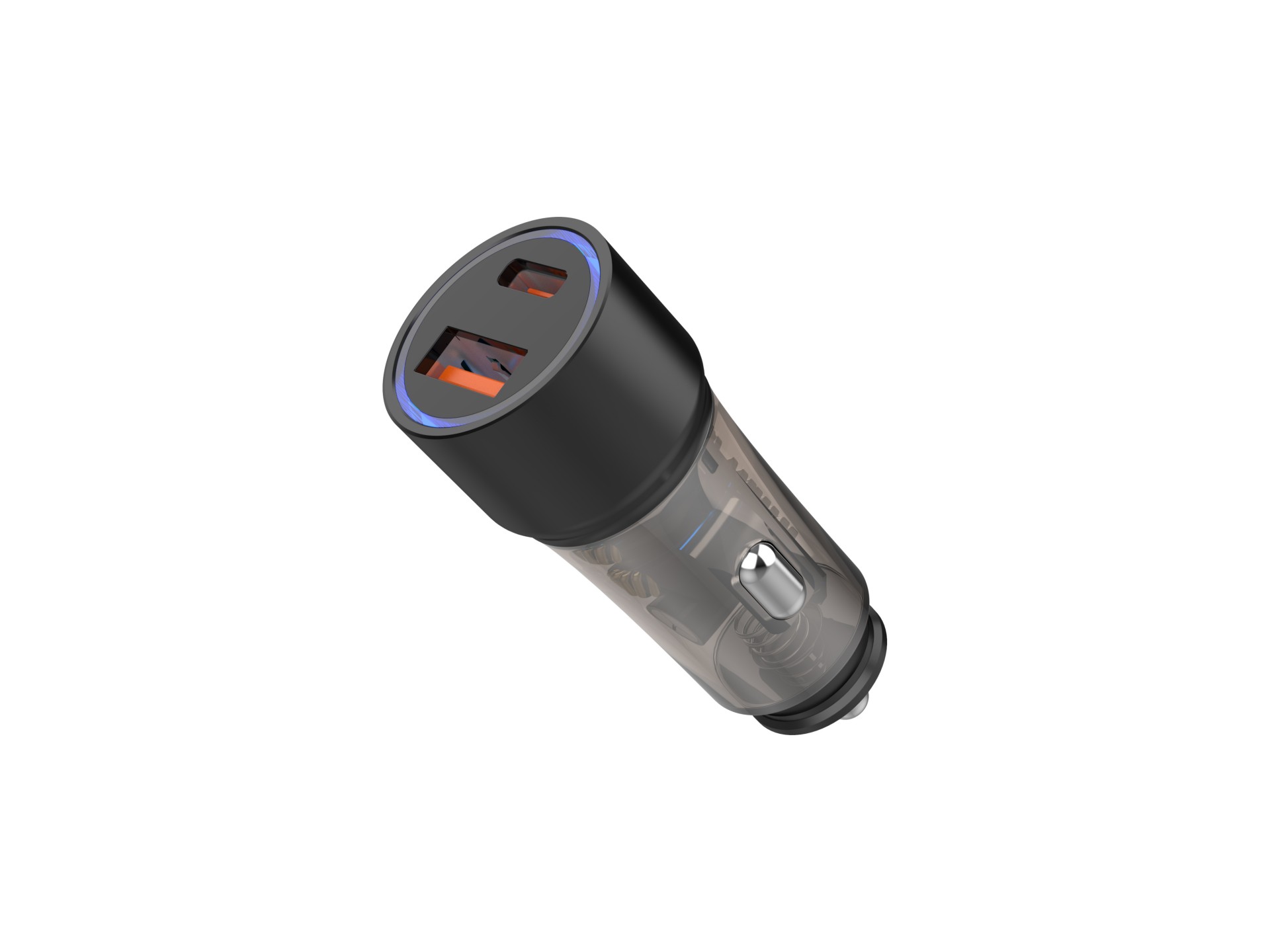 Techancy Carregador Para Automóvel 51w TC6432, Duas Portas Usb-A+Usb-C, Carrega Vários Dispositivos