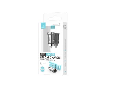 Cargador mini Techancy TC6425, 33 W, USB-A + USB-C, aleación de aluminio, compatible con autom&