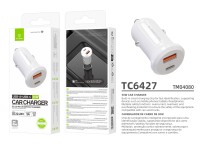 Cargador de coche Techancy 30 W TC6427 USB-A + USB-C, carga r�pida QC3.0 PD3.0, compatible con tel�f