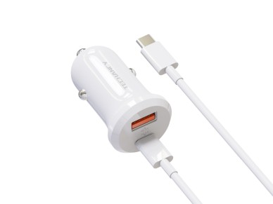 Cargador Techancy TC6428 de 30 W, cable USB-C, carga r�pida, protecci�n m�ltiple, compatible con veh
