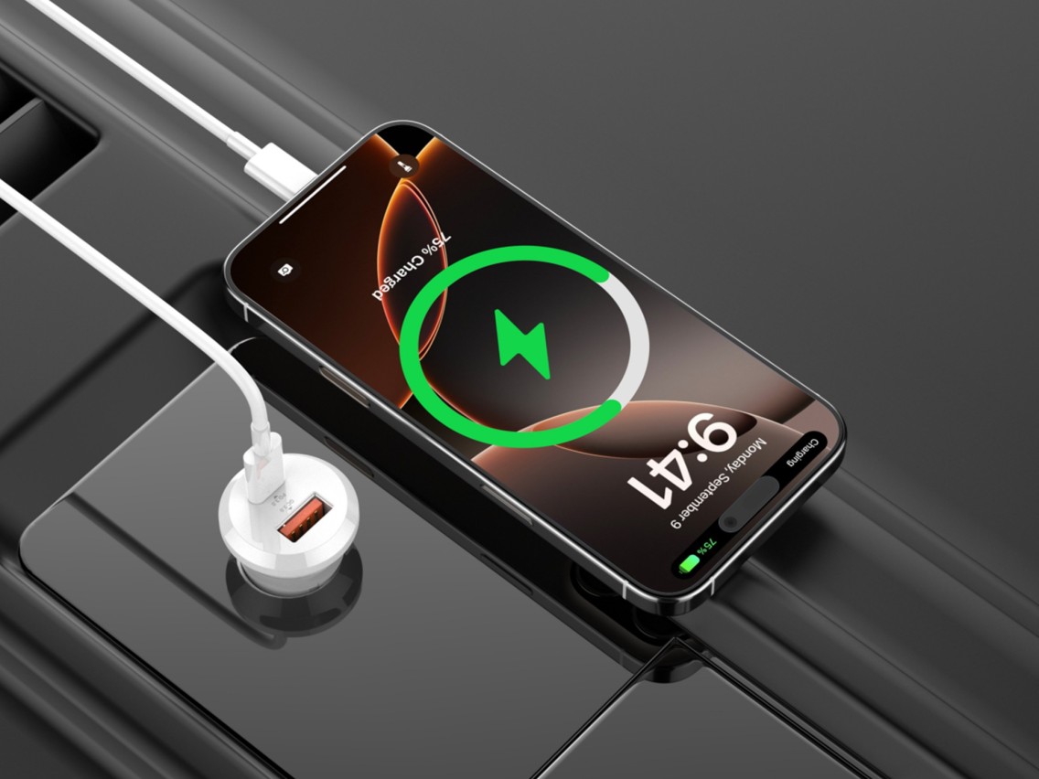 Techancy Carregador 30W TC6428, cabo USB-C, carga rapida, protecao multipla, compativel com veiculos