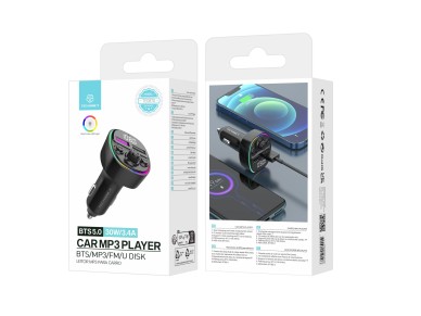 Techancy Transmissor Fm Para Autom�vel  TE0870, Carregamento R�pido Pd De 30 W, Reprodu��o De M�sica