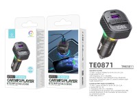 Techancy Leitor De Mp3 Para Autom�vel TE0871, Carregamento R�pido Pd De 30 W, Bluetooth 5.1, Leds A 