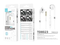 Techancy TD8023 Wired Headphones, 3.5mm Plug, In-Ear Control, HD Microphone, 1.2m Cable Techancy TD8023 Wired Headphones, 3.5mm Plug, In-Ear Control, HD Microphone, 1.2m Cable