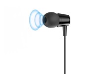 Techancy Auriculares Intra TD8025 Fio 3.5mm Estereo com Microfone Cabo 1.2M Cancelamento Ruido Som H