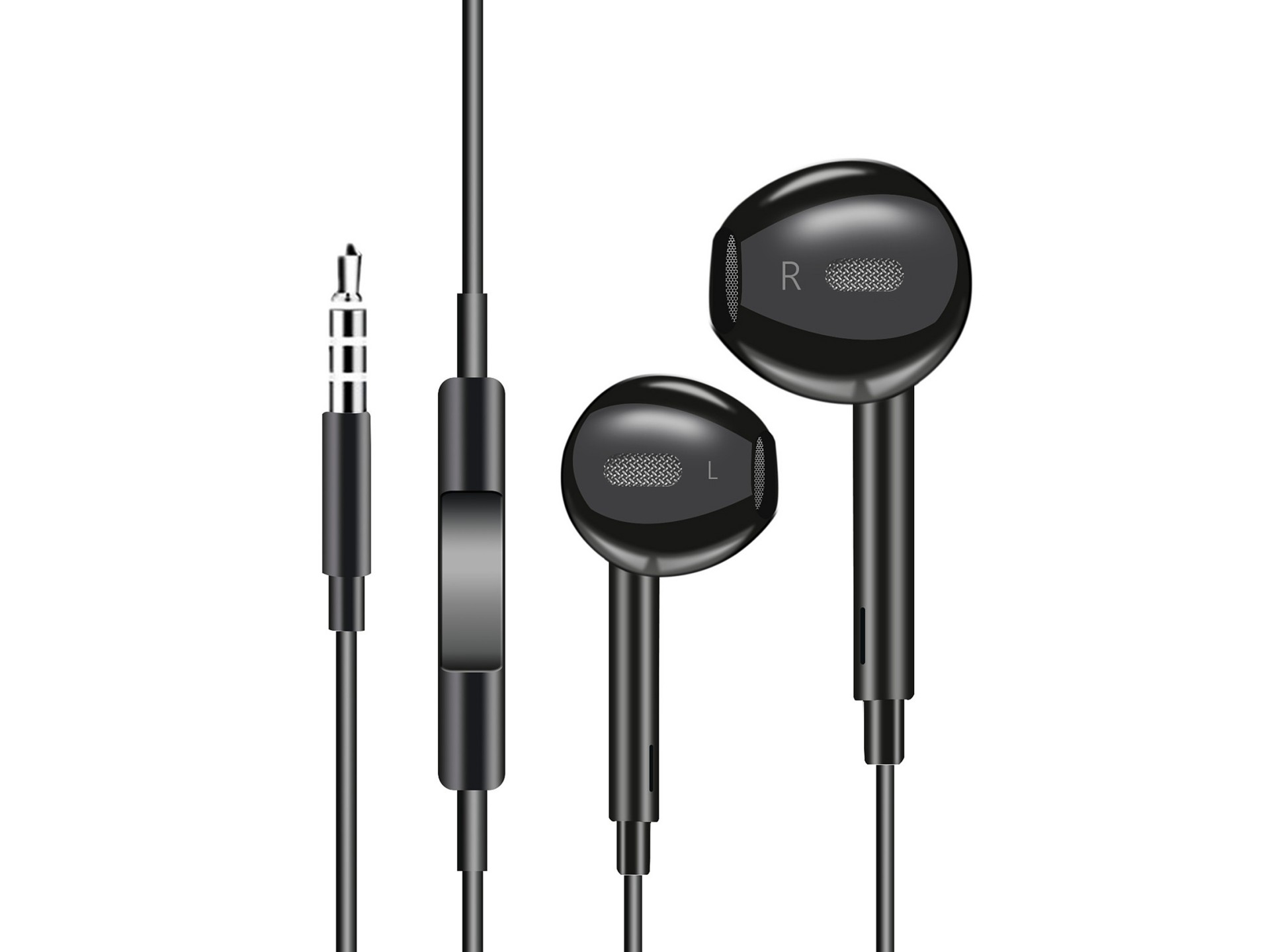 Techancy TD8029 Black In-Ear Headphones 1.2m, with Microphone Volume Control, 3.5mm Jack