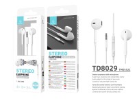 Techancy Auscultadores Intra-Auriculares Brancos 1,2 M TD8029, Com Controlo De Volume Do Microfone, Techancy Auscultadores Intra-Auriculares Brancos 1,2 M TD8029, Com Controlo De Volume Do Microfone,