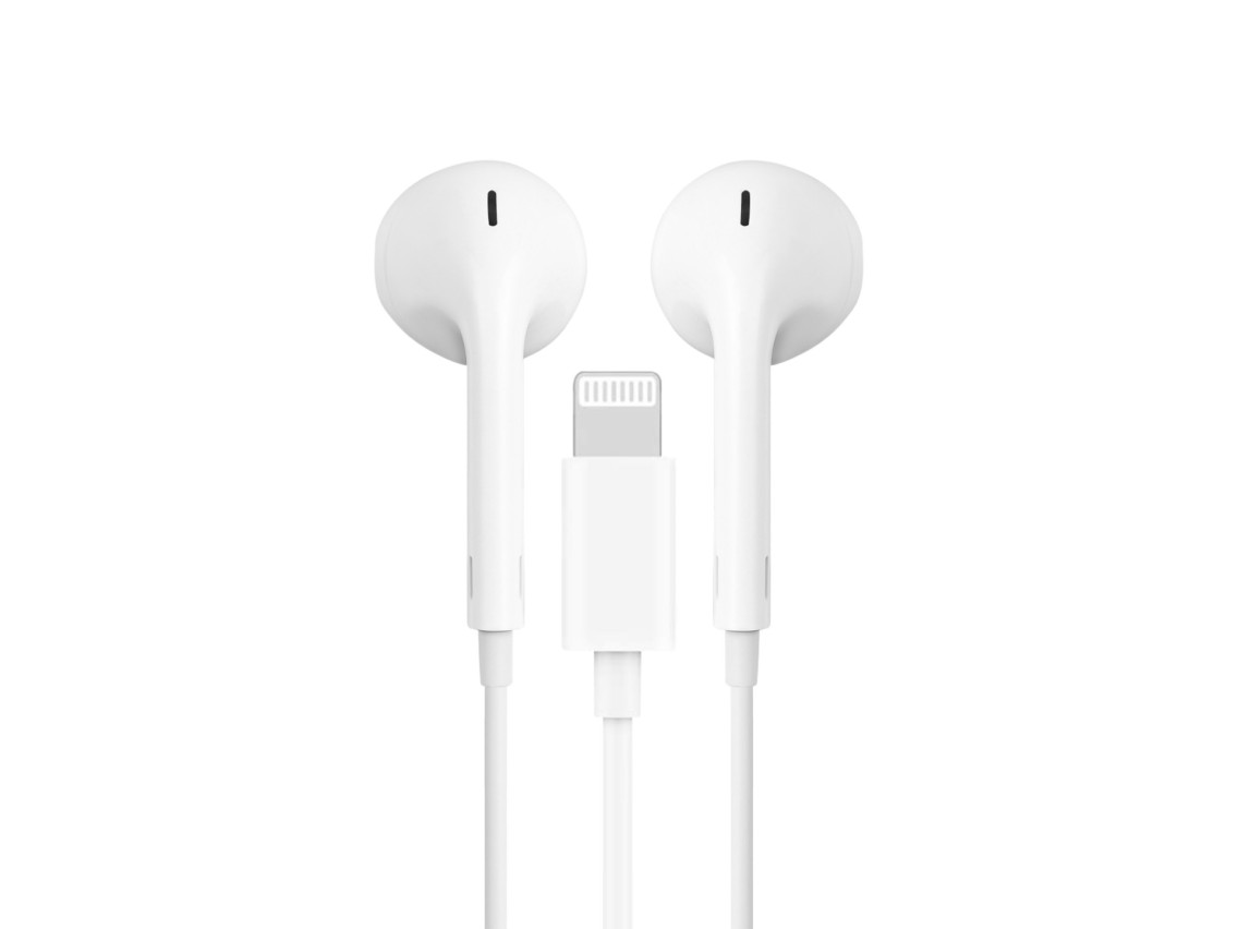 Techancy TD8034 Stereo Headphones for iPhone 8/X/11-14, White, with Microphone, Powerful Bass and Vo