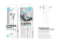 Techancy Auscultadores Intra-Auriculares Pretos 1,2 M TD8029, Com Controlo De Volume Do Microfone, C Techancy Auscultadores Intra-Auriculares Pretos 1,2 M TD8029, Com Controlo De Volume Do Microfone, C