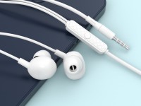 Techancy Auricular Com Fios De 3,5 Mm Branco TD8040, Auricular Com Função De Microfone, Compatível C Techancy Auricular Com Fios De 3,5 Mm Branco TD8040, Auricular Com Função De Microfone, Compatível C