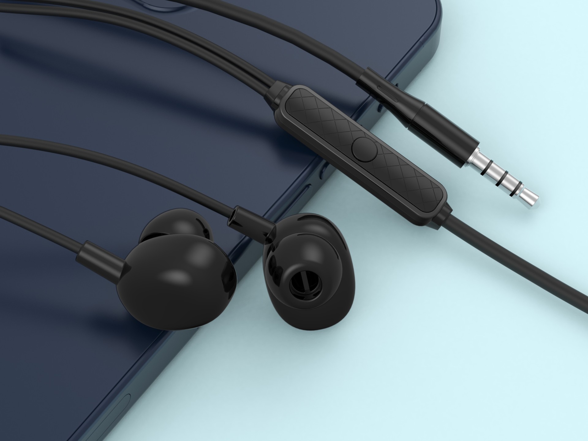 Techancy 3.5mm Wired Headset Black TD8040, Headset with Microphone Function, Compatible with Mobile