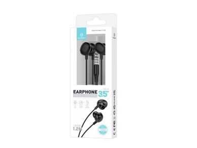 Techancy 3.5mm Wired Headset Black TD8040, Headset with Microphone Function, Compatible with Mobile 