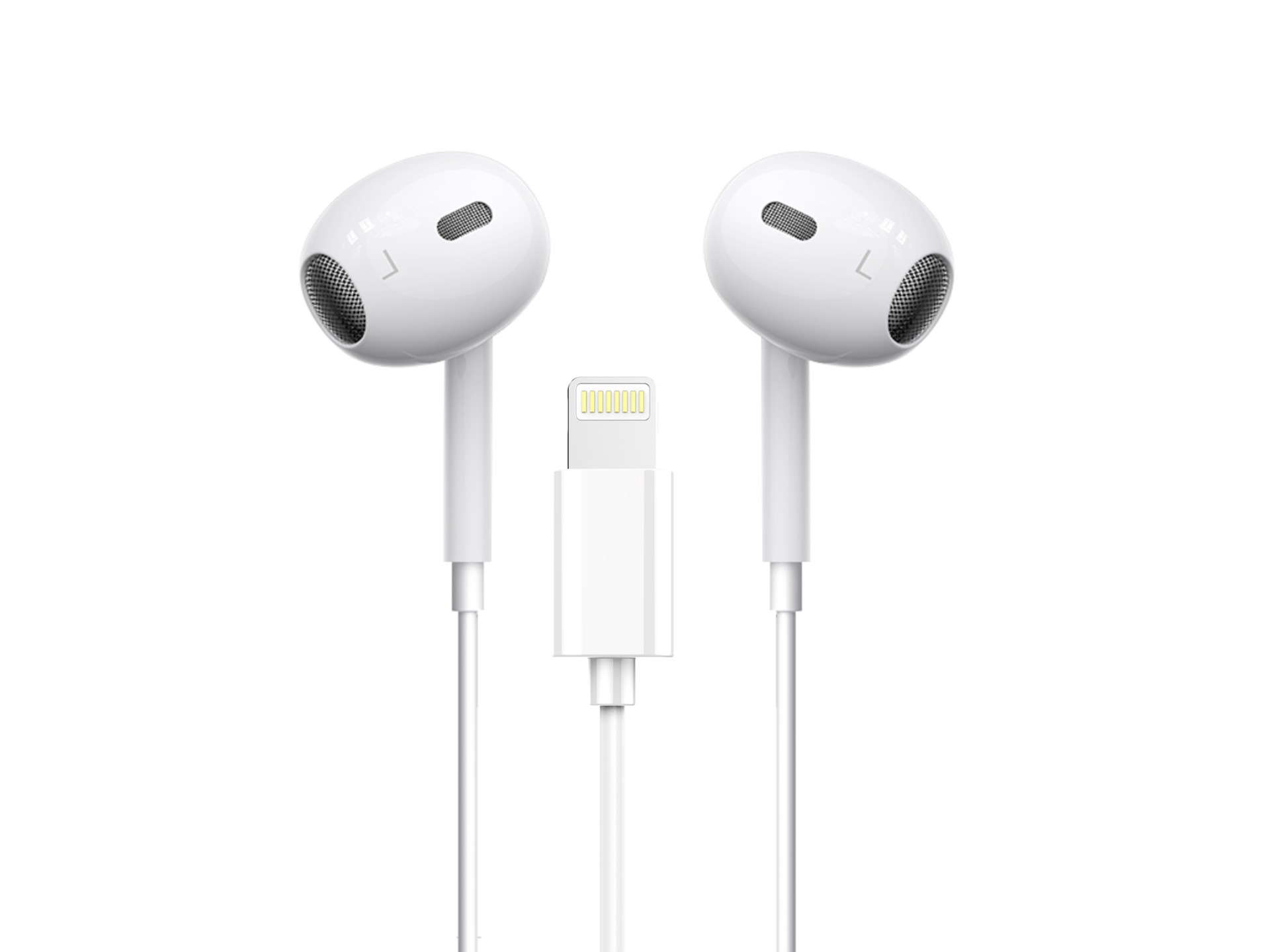 Techancy Auricular Estéreo Lightning Branco TD8047, Com Microfone, Controlo Do Volume De Chamadas,