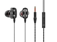 Techancy Auricular Com Fios Est�reo De Altifalante Duplo TD8050 Preto, Tomada De �udio De 3,5 Mm, Po