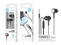 Techancy In-Ear Headphones with Black Wires 1.2m TD8057, 3.5mm Jack Compatible with Mobile Phones/PC Techancy In-Ear Headphones with Black Wires 1.2m TD8057, 3.5mm Jack Compatible with Mobile Phones/PC