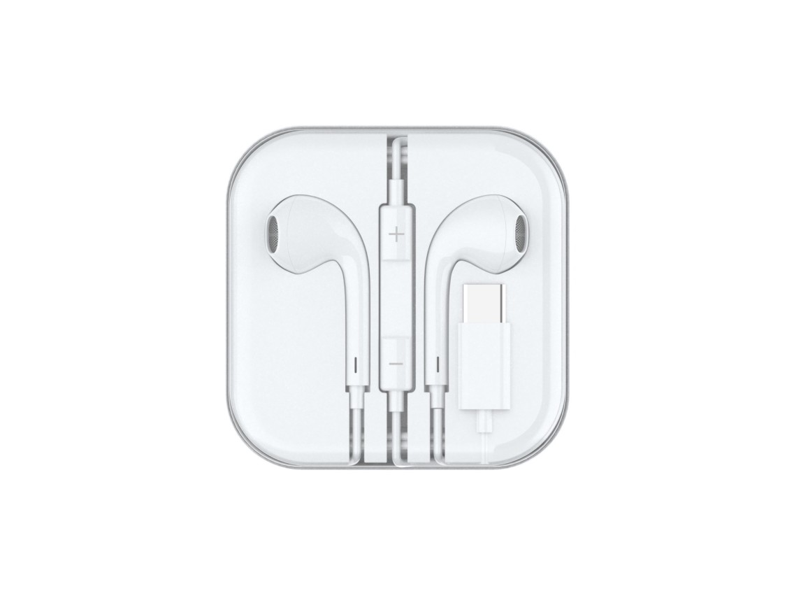 Techancy Auricular Estéreo Com Fios Branco 1,2 M TD8063, Chip Dsp Tipo C Compatível Com Samsung/Huaw
