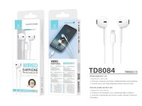 Techancy TD8084 Wired Headset, Plug and Play, IP8/X/11-14 Compatible, 1.2 Meters, Stereo, Voice Call Techancy TD8084 Wired Headset, Plug and Play, IP8/X/11-14 Compatible, 1.2 Meters, Stereo, Voice Call