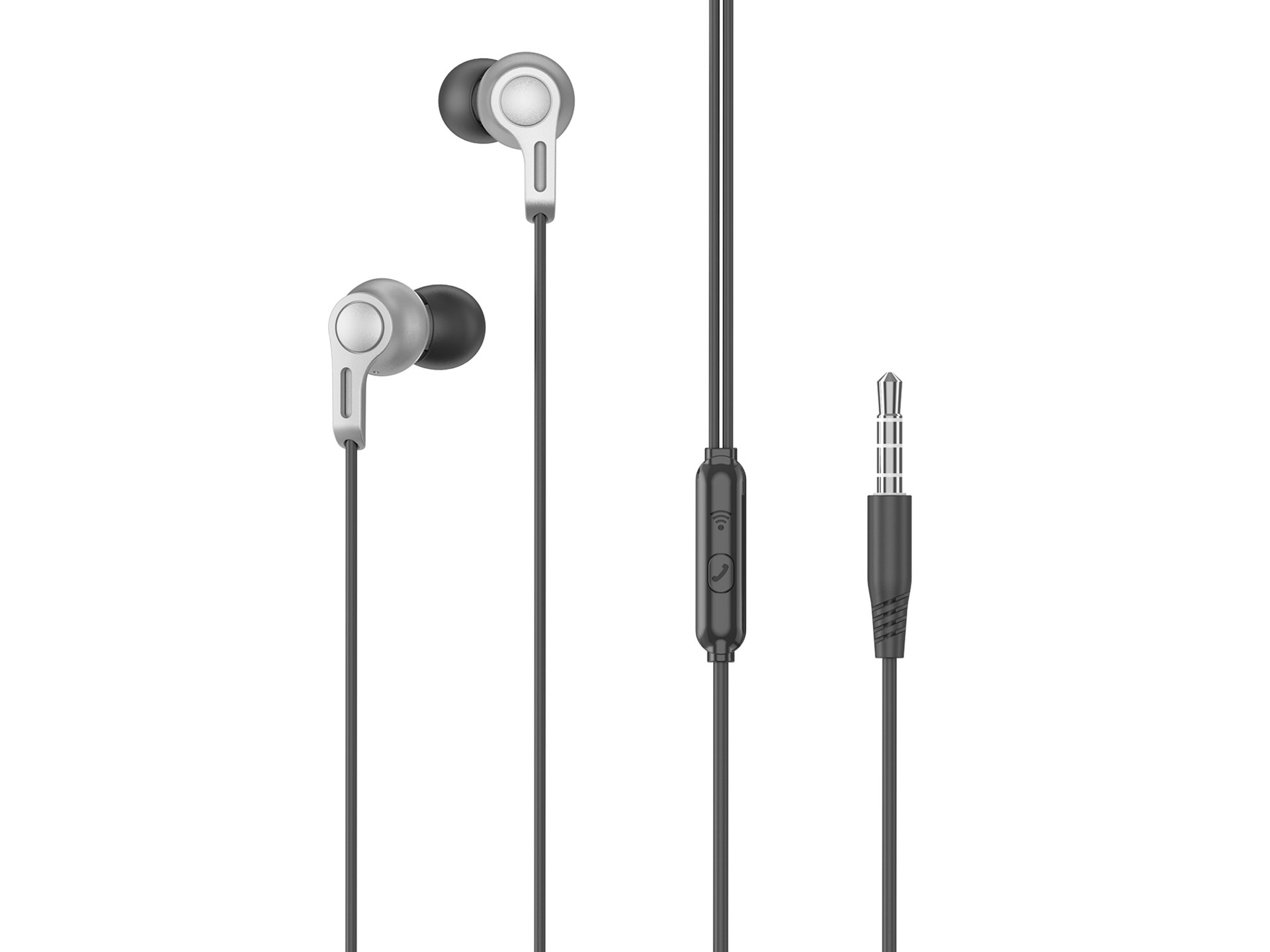 Auriculares intraaurales Techancy TD8088 negros, alcance de 1,2 metros, conector de 3,5 mm, micrófon