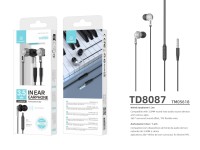 Auriculares intraaurales Techancy TD8088 negros, alcance de 1,2 metros, conector de 3,5 mm, micrófon Auriculares intraaurales Techancy TD8088 negros, alcance de 1,2 metros, conector de 3,5 mm, micrófon