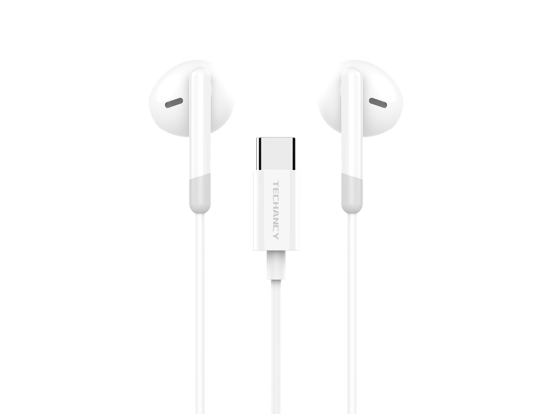 Techancy TD8089 White Stereo Music Headphones, DSP/Type-C Interface Compatible with Samsung/Huawei/X