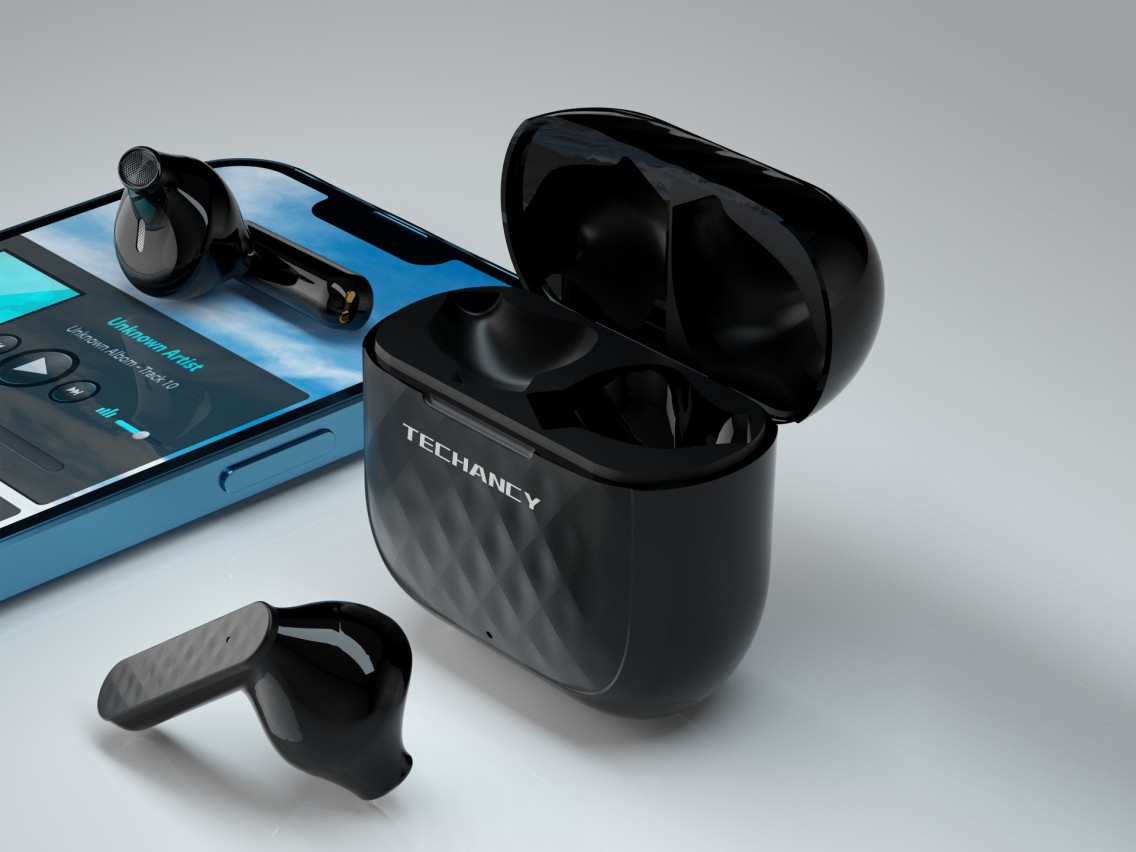 Techancy KP2704 Black Wireless Headphones, 10M Wireless Stereo Connection, 3-4 Hours Music Playback