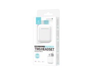 Techancy Wireless Headset Tws White KP2707, Bluetooth 5.3, Stereo Headset With Conversation, Music P