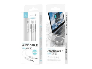 Techancy 3.5mm Audio Cable White TL7274, 2 Meters, For Speakers, Computers, Cars, Headphones And DVD